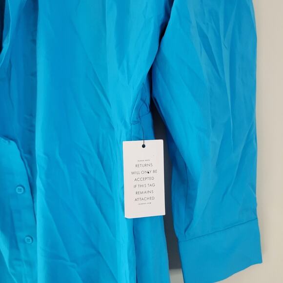 Eloquii Poplin Twofer Shirtdress Horizon Blue 24 - Picture 6 of 10